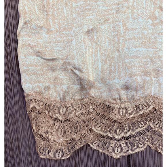 Banana Republic Gold/Green Silk Lace Trimmed Tank Top Small Fairy Flowy Dainty - Picture 2 of 6